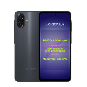 Samsung Galaxy A07 LTE 6.7-Inch HD+ Display, 4GB RAM, 64GB Storage, 90Hz Refresh Rate, 50MP Dual Camera, MediaTek Helio G99, Black