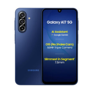Samsung Galaxy A17 5G Blue (8GB RAM / 128 GB Storage) Android Smartphone | Without Charger | 6x OS Upgrades, Large Display, 50MP OIS Camera | Indian Version